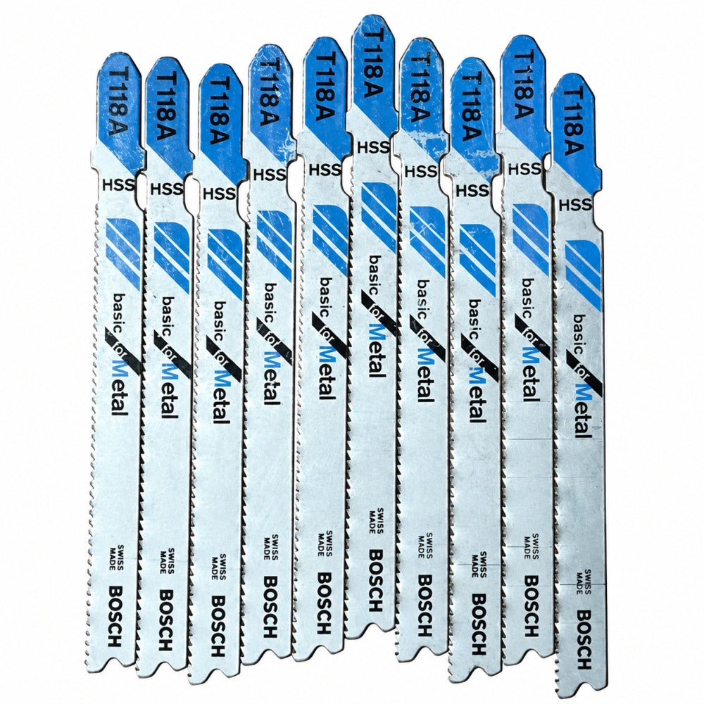 BOSCH 10 Stichsägeblätter (T118A HSS) Basic für Metall