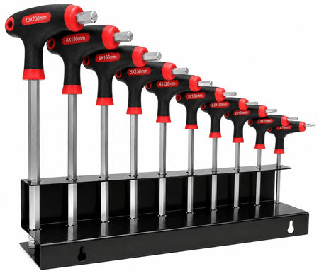 STAHLKAISER T-Griff Sechskant-Schraubendreher Satz (10-teilig, mit Metallhalter)
