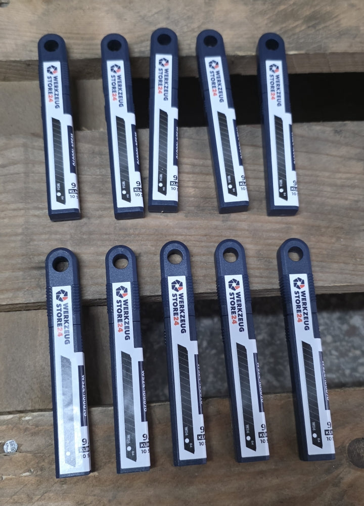 100x WS24 Cuttermesser Ersatzklingen (9mm, 0,5mm, schwarz)