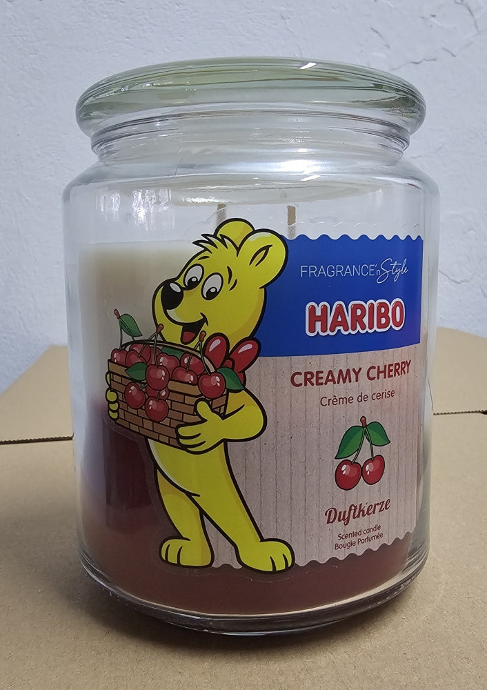 HARIBO Duftkerze im Glas 'Creamy Cherry' (Brenndauer: 100h, 510g)