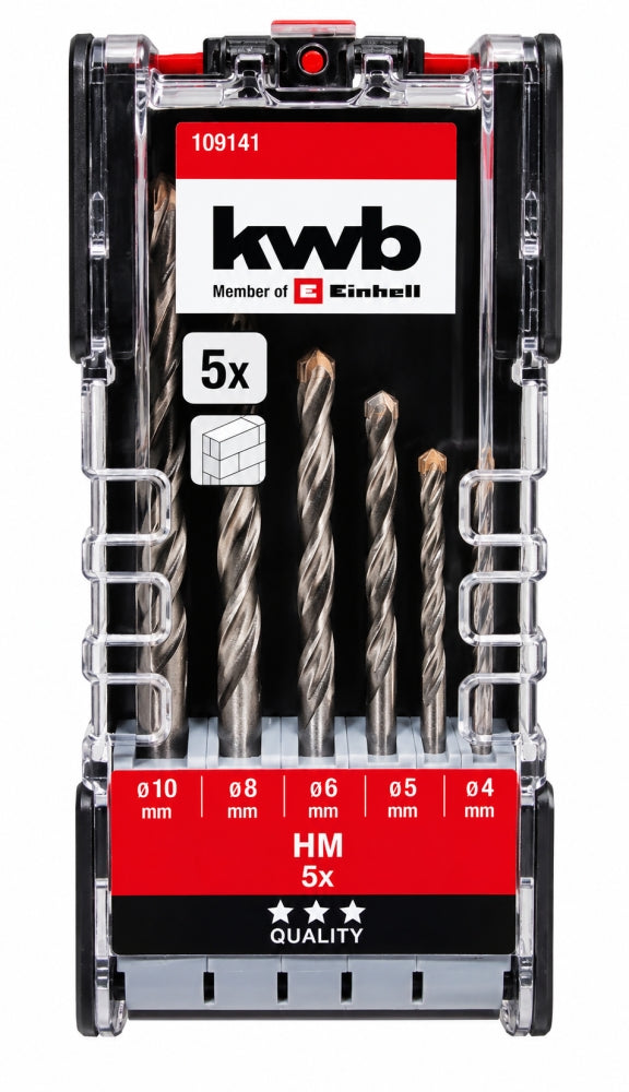KWB Steinbohrer Satz (5-teilig, Ø 4-10mm, Rundschaft)