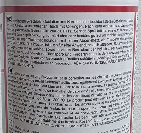 PTFE Service Sprühfett (500ml) 
