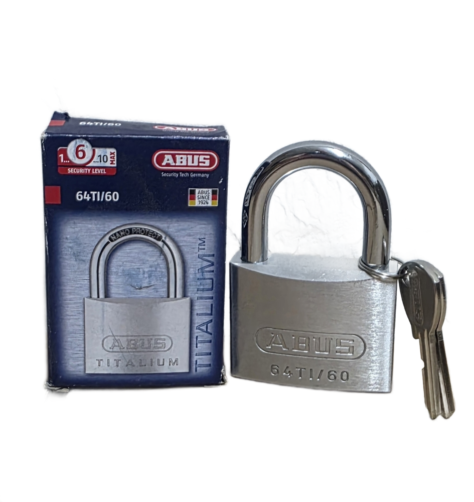 ABUS TITALIUM Vorhängeschloss 64TI/60 (60 mm) mit 2 Schlüsseln