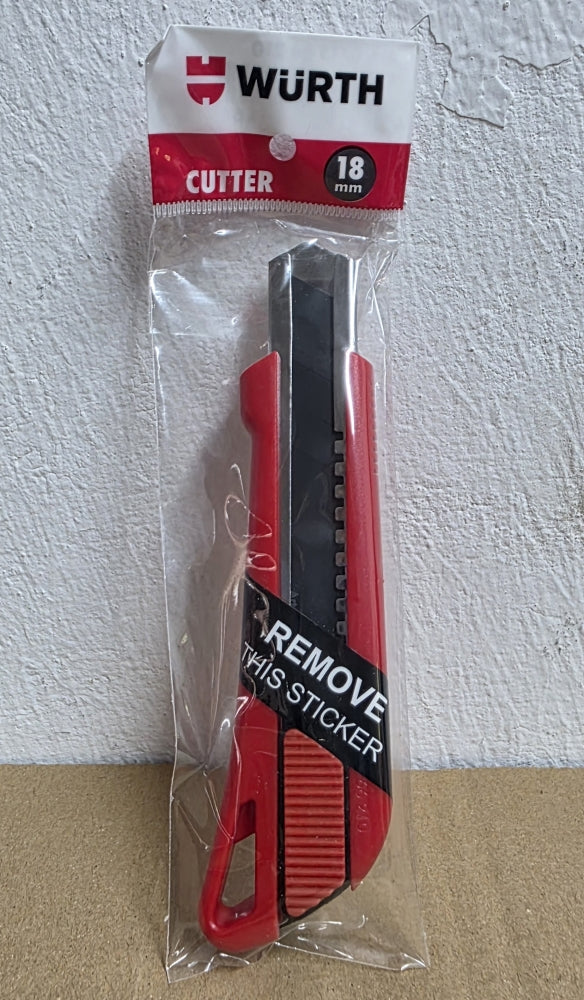 WÜRTH 1K Cuttermesser mit schwarzer Klinge (18mm)