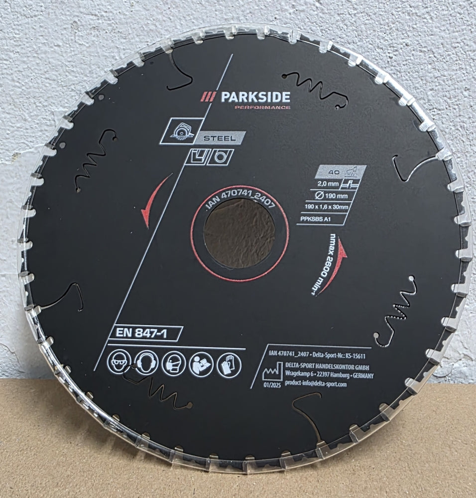 Kreissägeblatt Stahl Ø 190 x 30 mm (40 Zähne)