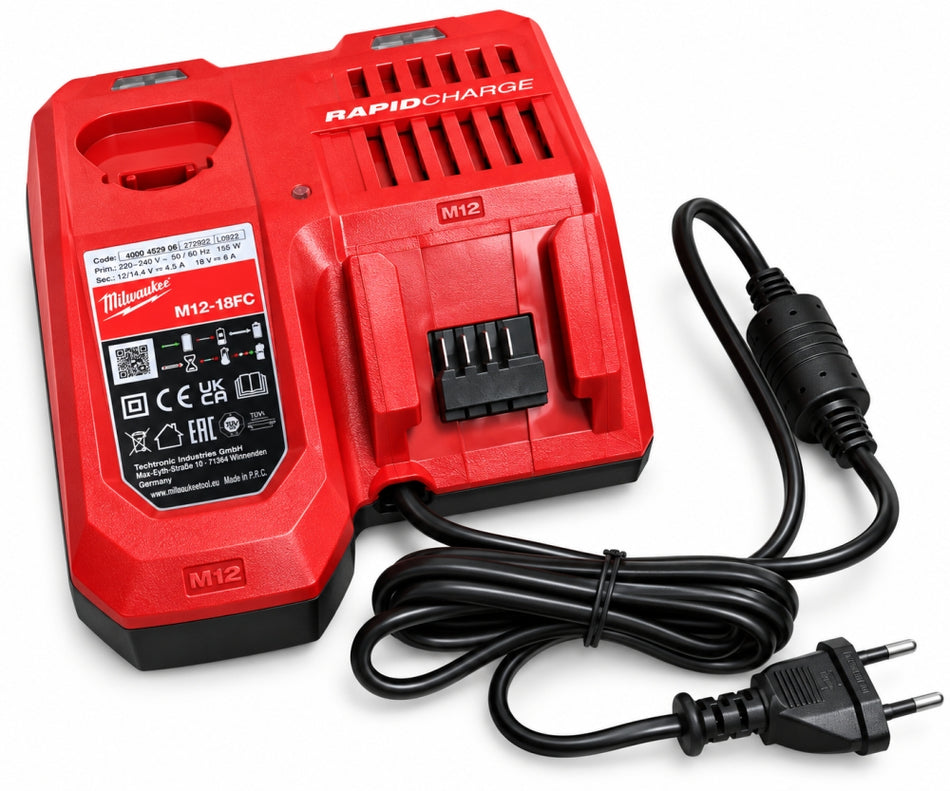 MILWAUKEE 12 / 18V Schnellladegerät 'M12-18 FC' (6A Ladestrom) für M12 und M18