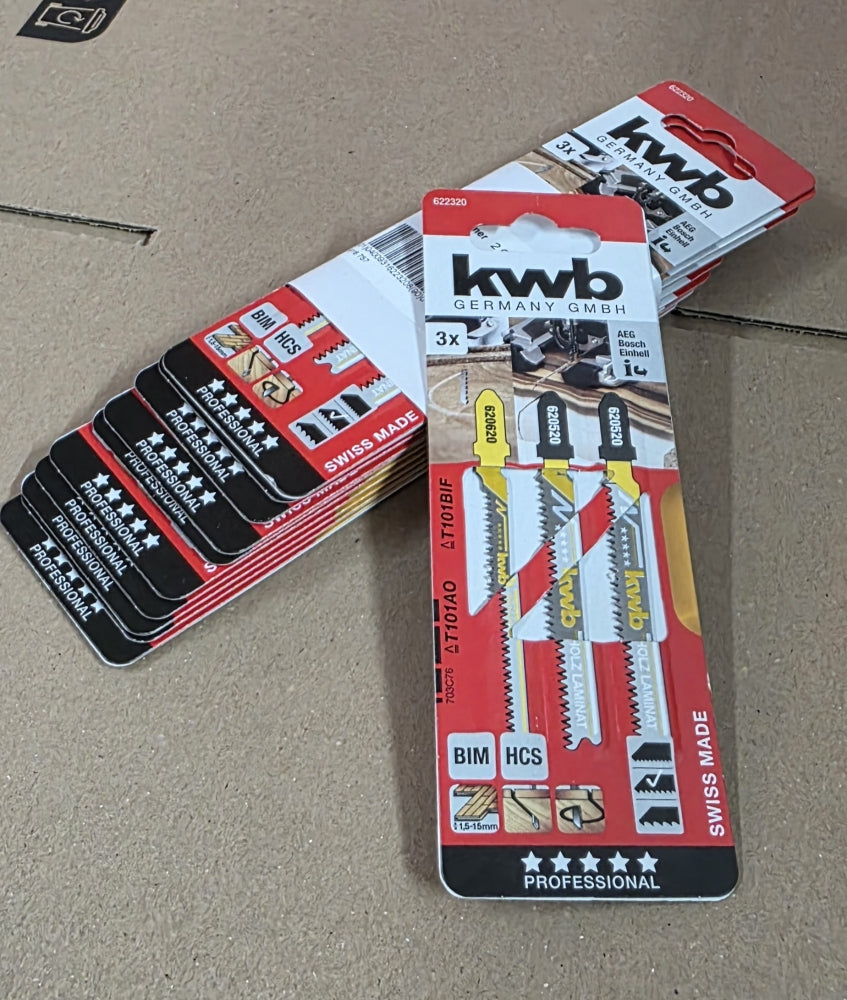 10x KWB Stichsägeblatt Set (3-teilig) Holz Laminat