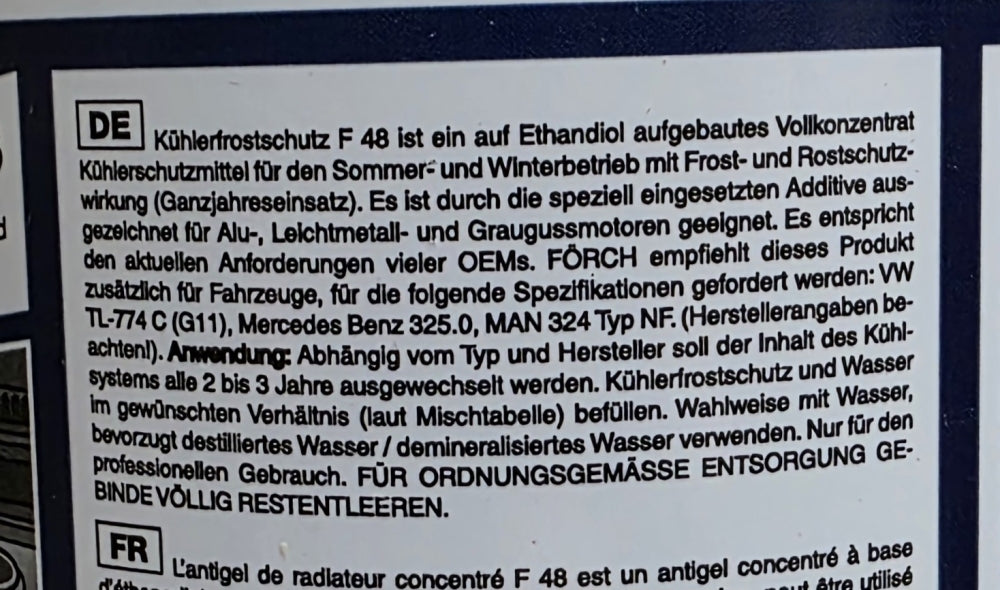Kühlerfrostschutz F48 (1500ml)