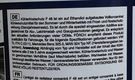 Kühlerfrostschutz F48 (1500ml)