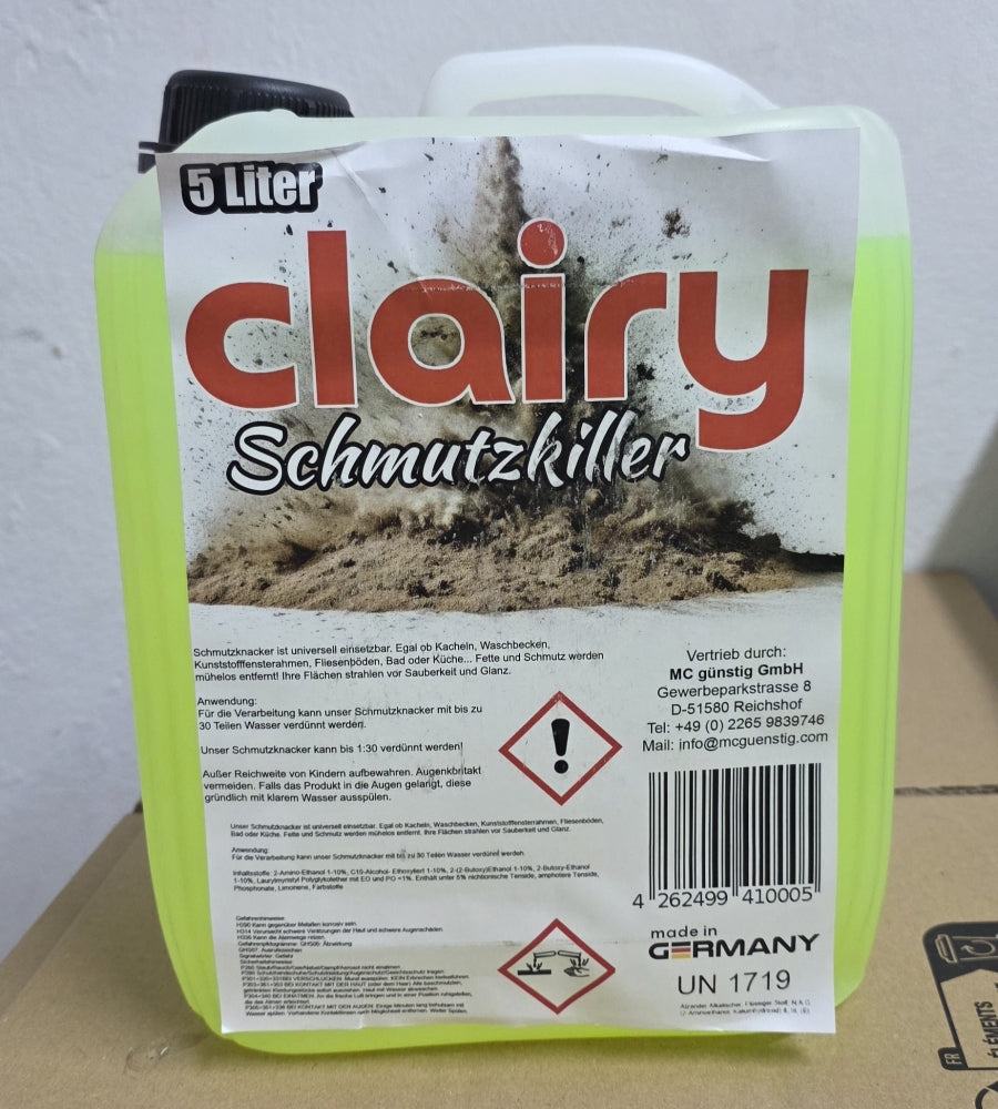 CLAIRY Schmutzkiller Konzentrat (1:30 verdünnbar, 5L Kanister)
