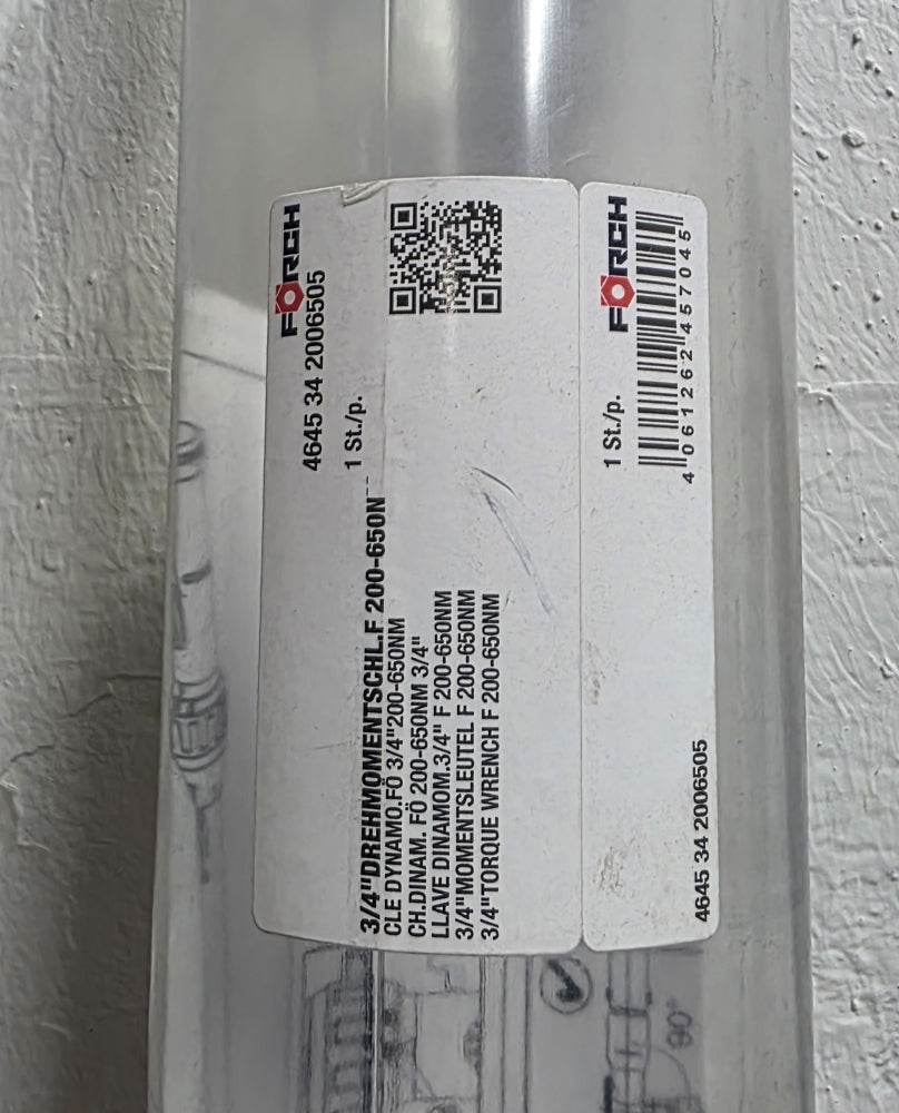 FÖRCH XXL LKW Drehmomentschlüssel mit Knarre (3/4", 200–650 Nm, ±3 %, 1052 mm)