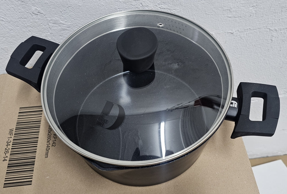 DAS PERFEKTE DINNER Kochtopf kratzfest (Ø 24cm) mit Glas-Abgussdeckel