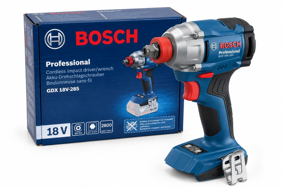 BOSCH Professional 18V Akku-Drehschlagschrauber 'GDX 18V-285' (285 Nm 1/4" + 1/2") Solo 06019N2120