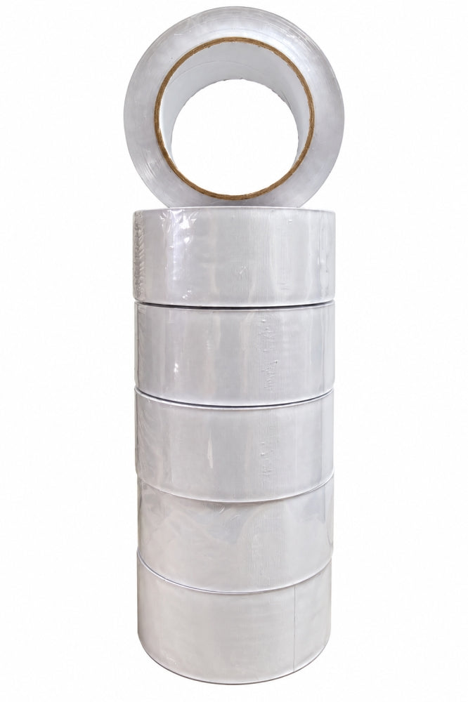 6x Verputzerband PVC quergerillt weiß (Ø 50 mm x 33 m)