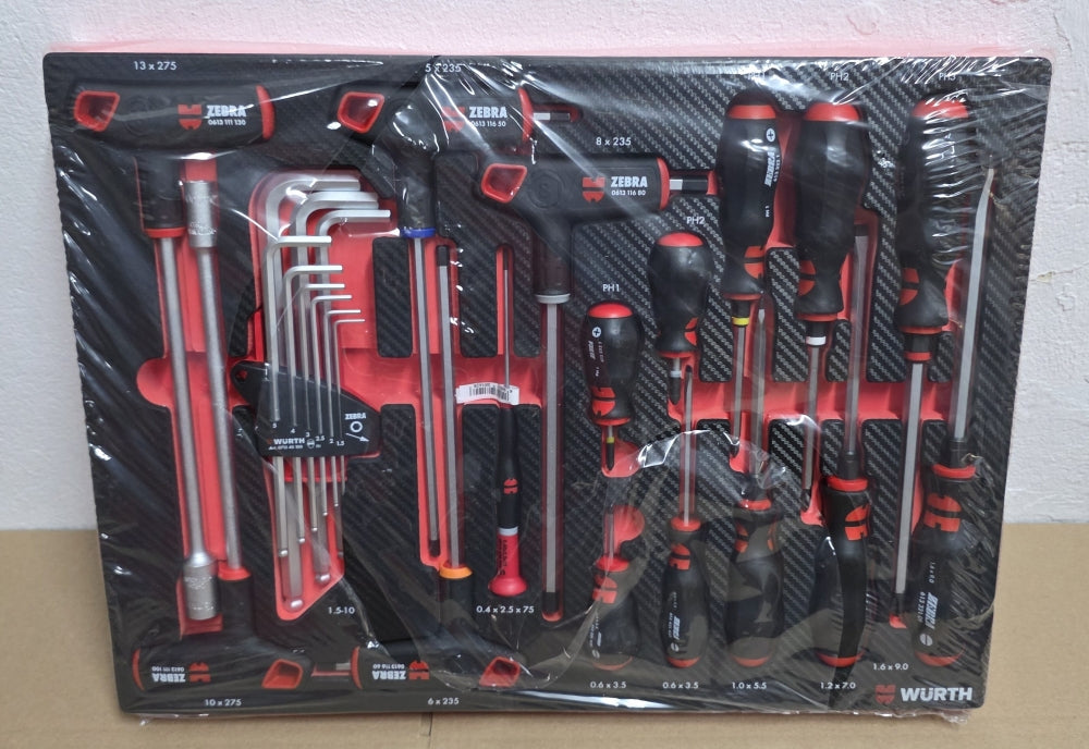 WÜRTH Schraubendreher-Satz 25-teilig in Werkstattwageneinlage (0965905940)