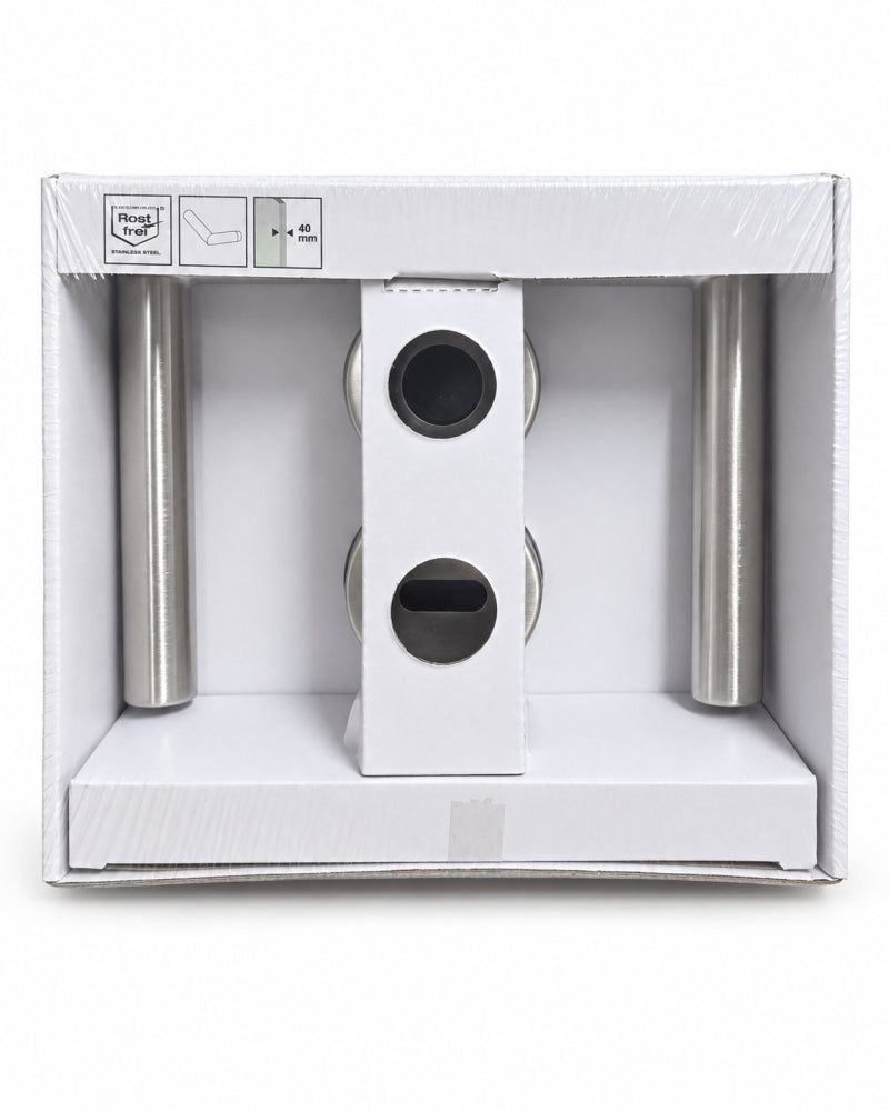 Türgriffgarnitur Edelstahl (mit Rosetten, Türdrücker-Set für Innentüren)