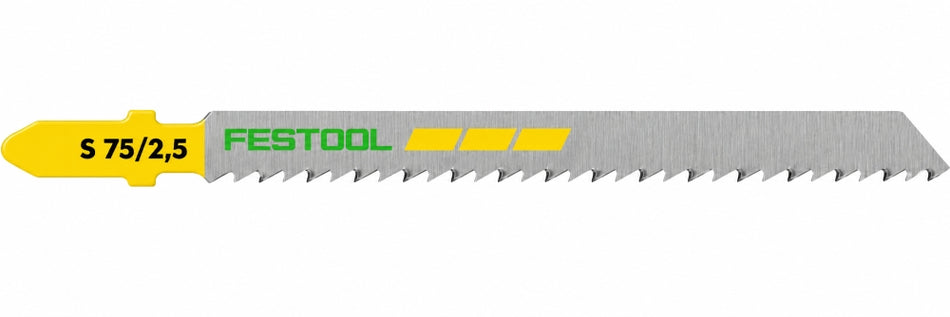 25x FESTOOL Stichsägeblätter 'WOOD FINE CUT S 75/2,5' für Holz (75 mm) 204257