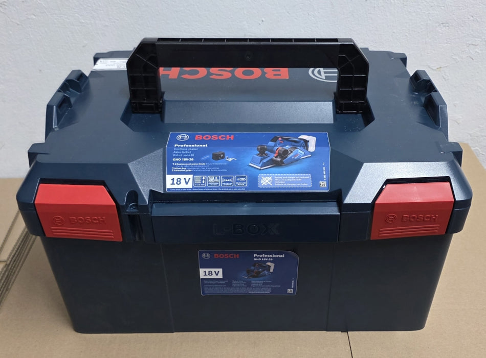 BOSCH PROFESSIONAL Akku-Hobel 'GHO 18V-26' (18V, 82mm, 2,6mm, Solo, ohne Akku, L-BOXX)