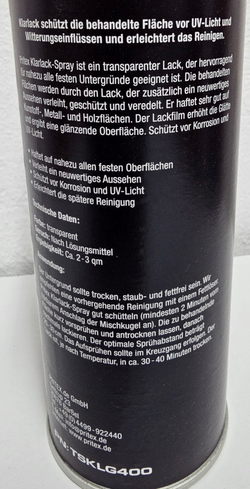 Klarlack (Sprühlack transparent) glänzend (400ml) 
