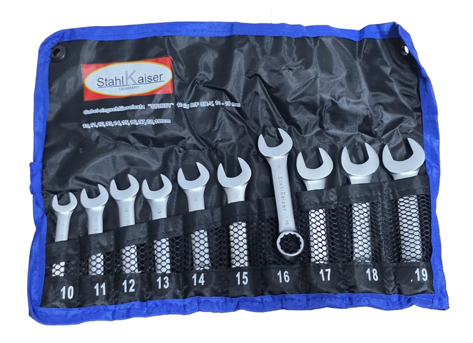 STAHLKAISER Maul-Ringschlüssel-Satz 'Stubby' (10-teilig, 10–19 mm)