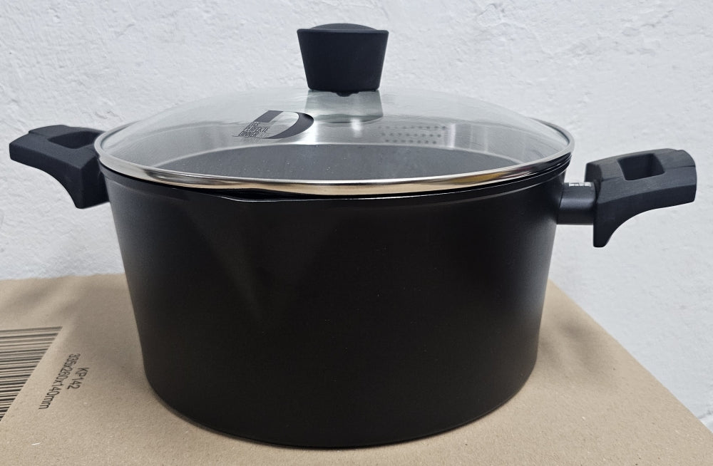 DAS PERFEKTE DINNER Kochtopf kratzfest (Ø 24cm) mit Glas-Abgussdeckel