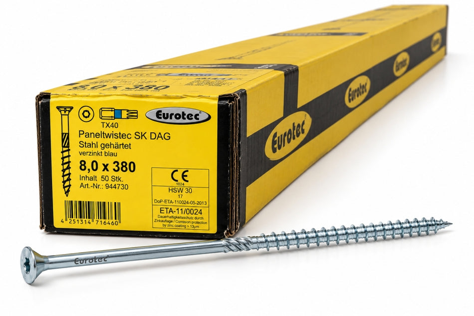 EUROTEC Holzbauschraube 'Paneltwistec' Senkkopf Teilgewinde TX verzinkt [zum auswählen]