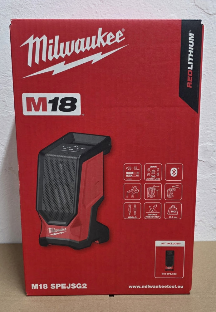 MILWAUKEE M18 Akku-Baustellenlautsprecher SPEJSG2-0 (Bluetooth 5.3, 44 W)