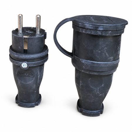 TP ELECTRIC Schutzkontakt Stecker / Kupplung Vollgummi IP44 230V