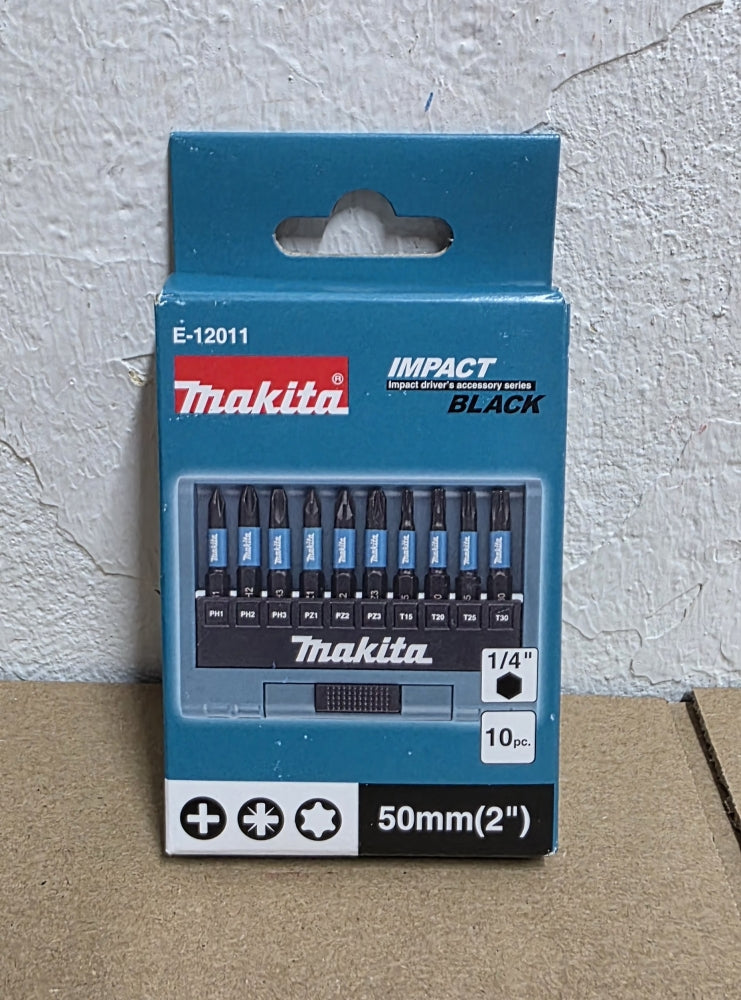 MAKITA Bit-Sortiment 'Impact Black' LANG (10-teilig, 50mm)