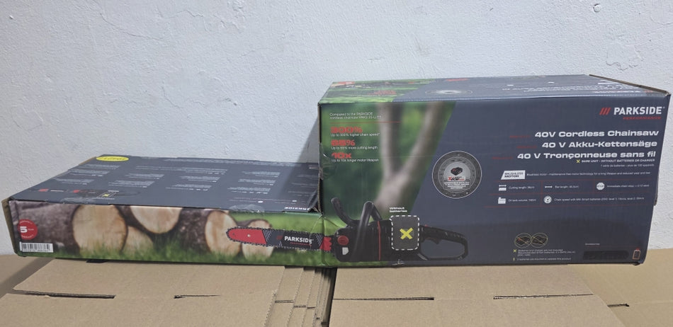 PARKSIDE PERFORMANCE 40V Akku-Kettensäge (2x20V) 'PPKSA 40-Li C3' Solo NEU