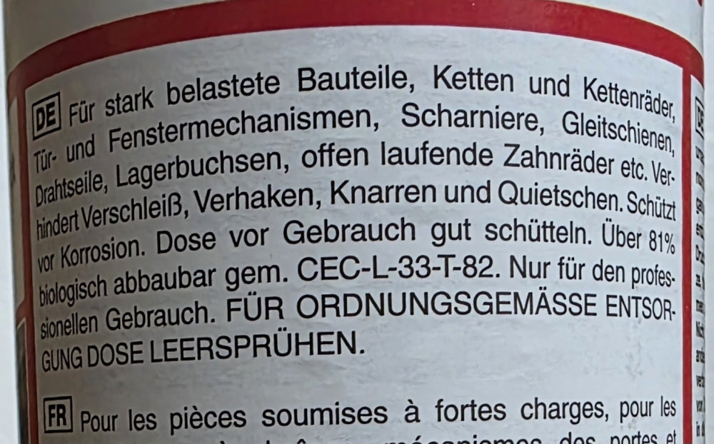 Hochleistungshaftfett Spray (500ml) S417