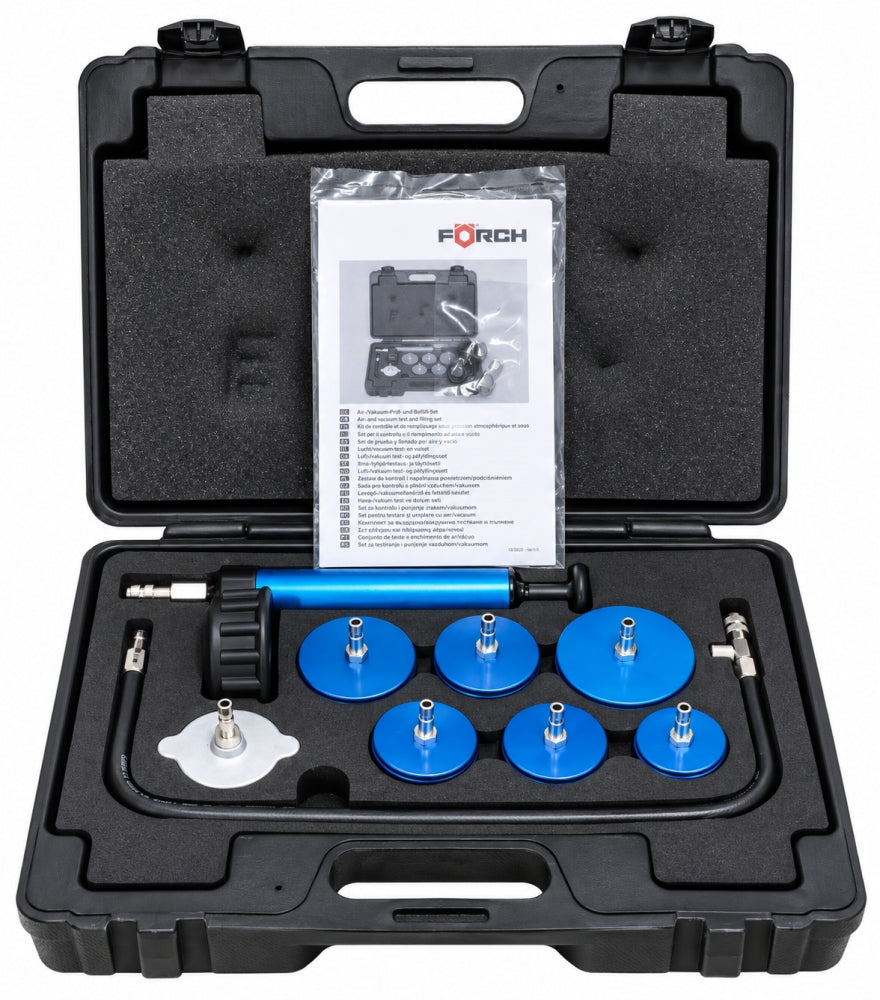 FÖRCH Kühlsystem-Prüfgerät-Set für LKW (9-teilig, 0–2,5 bar)