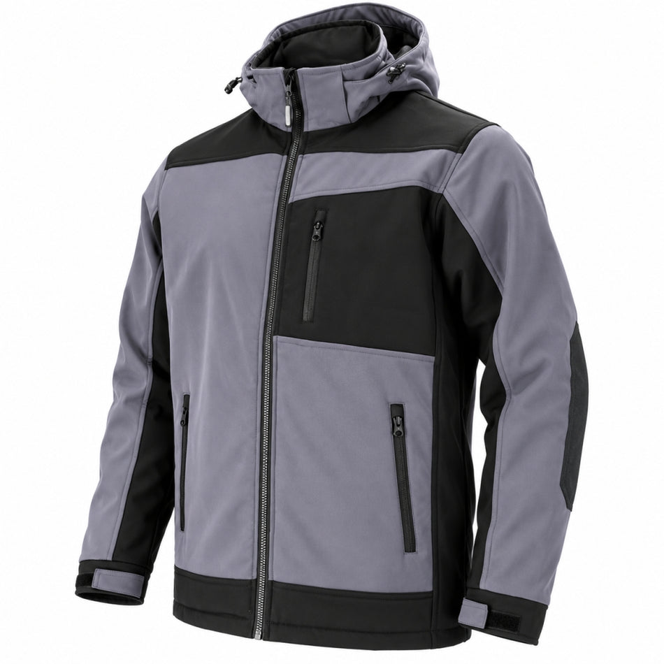 FORECO Winter-Softshell-Schutzjacke „WSH“ (260 g/m², Schwarz/Grau) [Gr. wählbar]