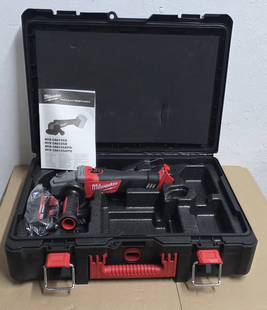 MILWAUKEE Akku-Winkelschleifer 'M18 CAG125X' 18 V (125 mm, 8.500 U/min) inkl. 3,0 Ah Akku im PACKOUT