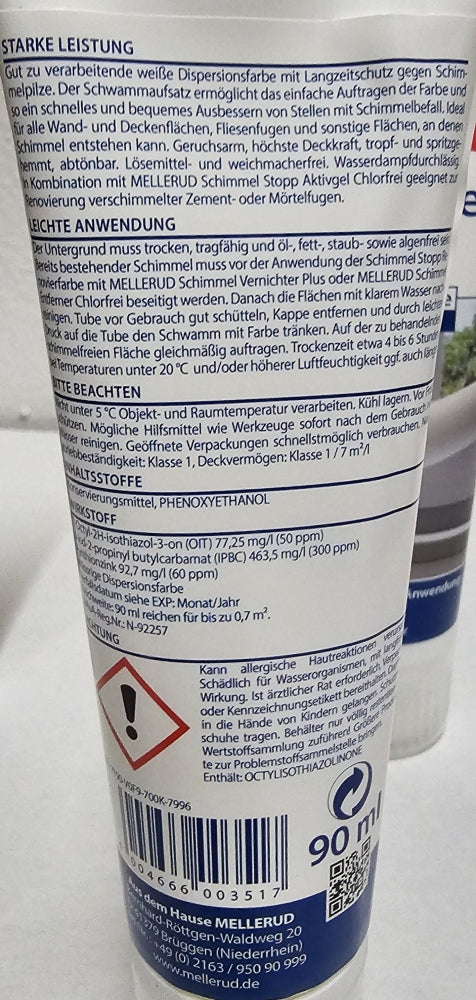 MELLERUD Schimmelstopp Renovierfarbe weiß (90ml)