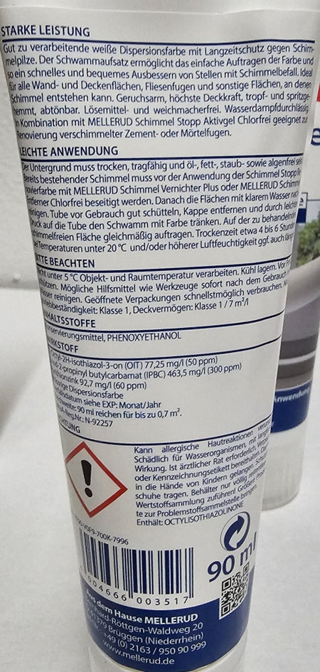 MELLERUD Schimmelstopp Renovierfarbe weiß (90ml)