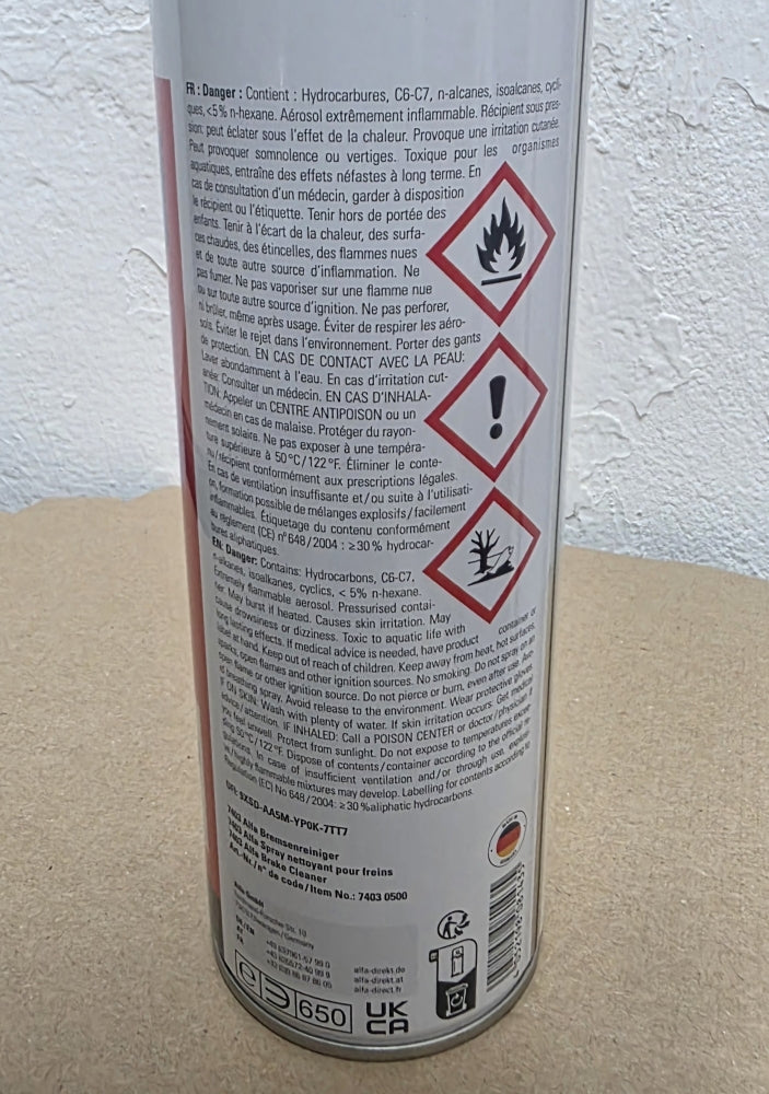 ALFA Bremsenreiniger (500ml Sprühflasche)