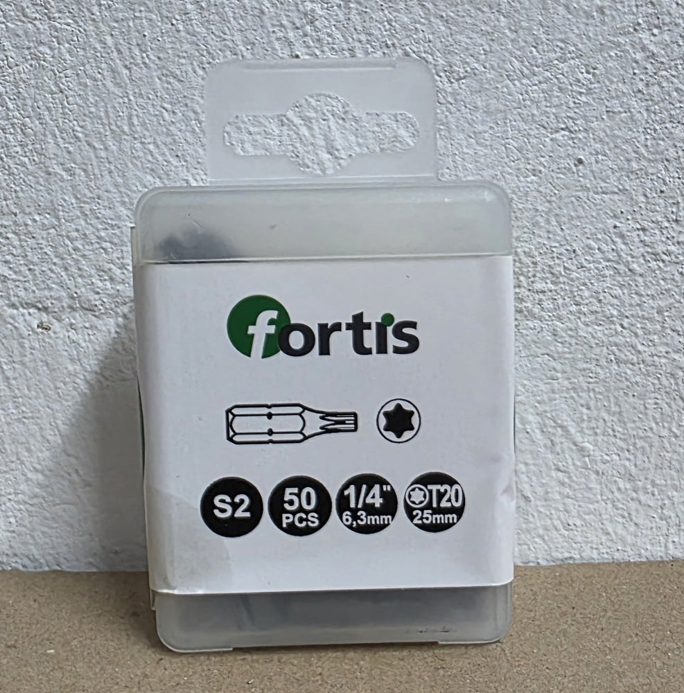 50x FORTIS Bit (T20 x 25mm) S2 
