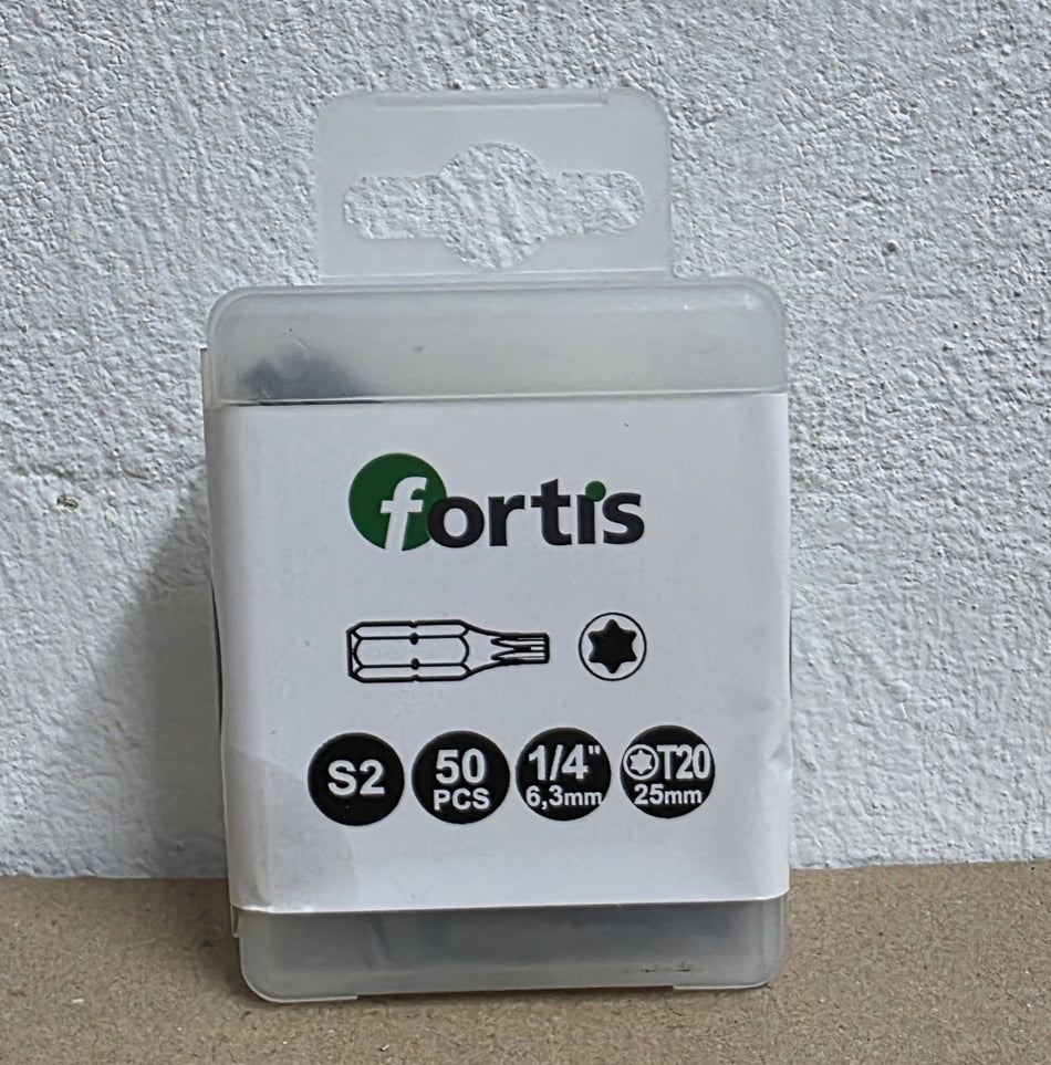 50x FORTIS Bit (T20 x 25mm) S2 