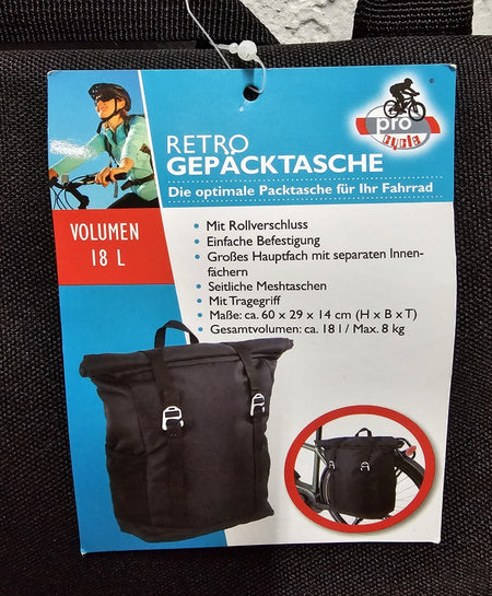 Retro-Gepäcktasche für Fahrrad-Gepäckträger wasserdicht 18L