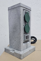 Außensteckdose in Steinoptik (4-fach) IP44 [zum auswählen]  / (Art) Säule (4 Steckdosen)