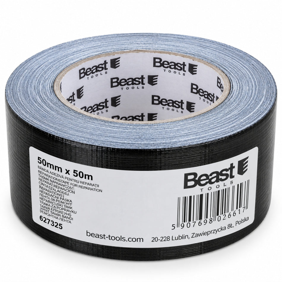 BEAST Premium Panzerband schwarz (50 mm × 50 m, extra stark)