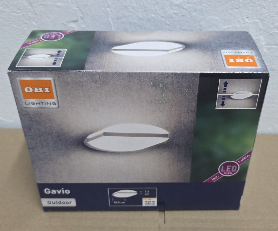 OBI Außenwandleuchte LED 'Gavio' Aluminium (12,5 W, 1400 lm, 3000 K, IP54)