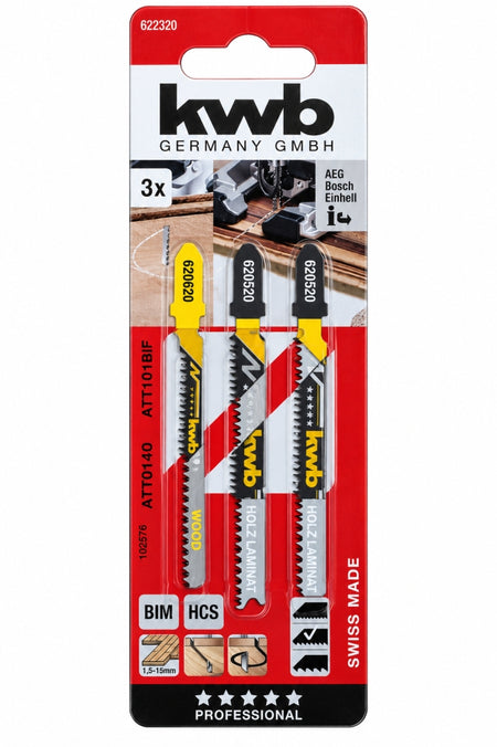 KWB Stichsägeblatt Set (3-teilig) Holz Laminat