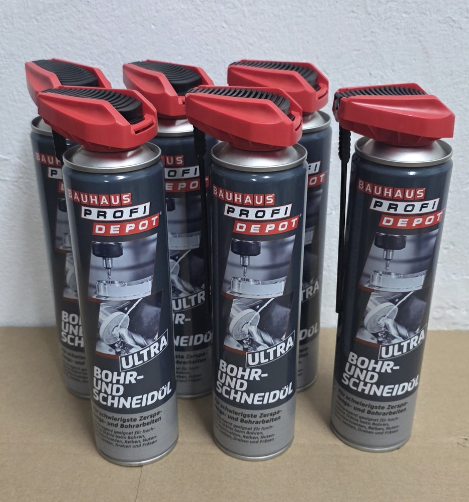 6x PROFI DEPOT Bohr- und Schneidöl 'Ultra' mit flexiblem Sprühkopf (6 x 400ml)