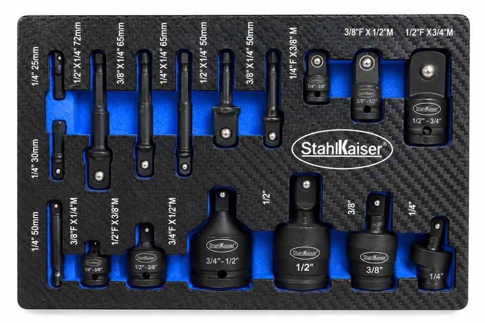 STAHLKAISER Schlagschrauber Adapter + Kugelgelenke Set (17-teilig)