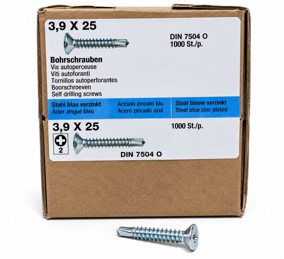 1000x Bohrschrauben Senkkopf PH2 (3,9 x 25mm)