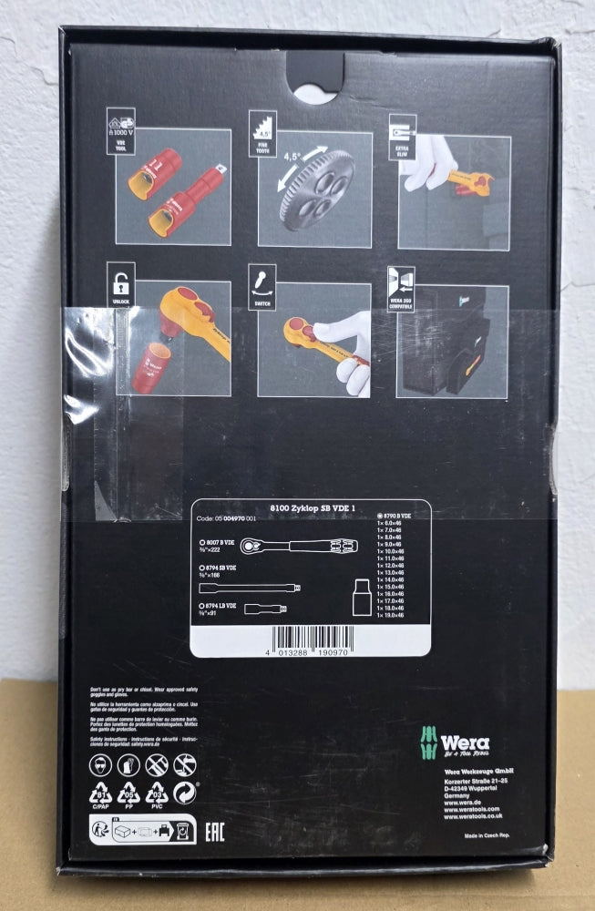 WERA Steckschlüssel-Satz VDE (3/8", 17-teilig) 'Zyklop 8100 SB VDE 1'