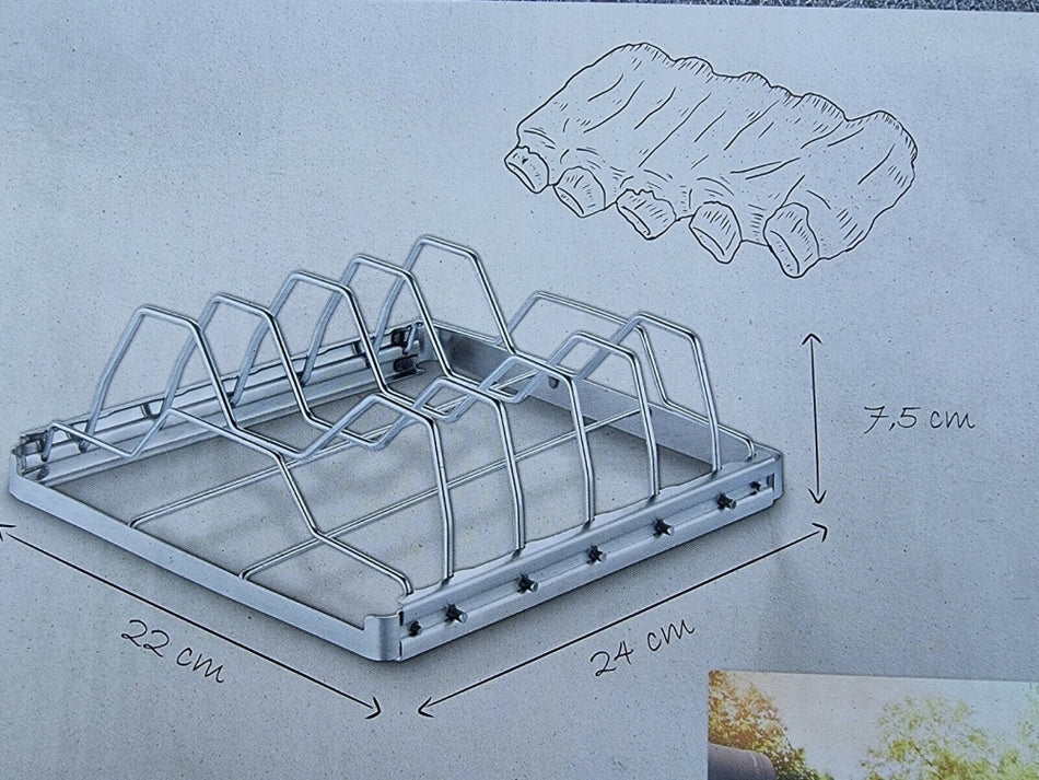 Spareribhalter Edelstahl faltbar (Grill-Zubehör)