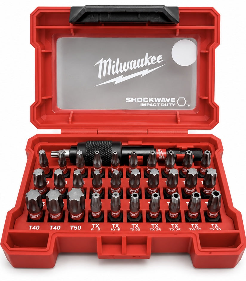 MILWAUKEE SHOCKWAVE TORX Bit-Satz (32-teilig, Bithalter) 4932471586